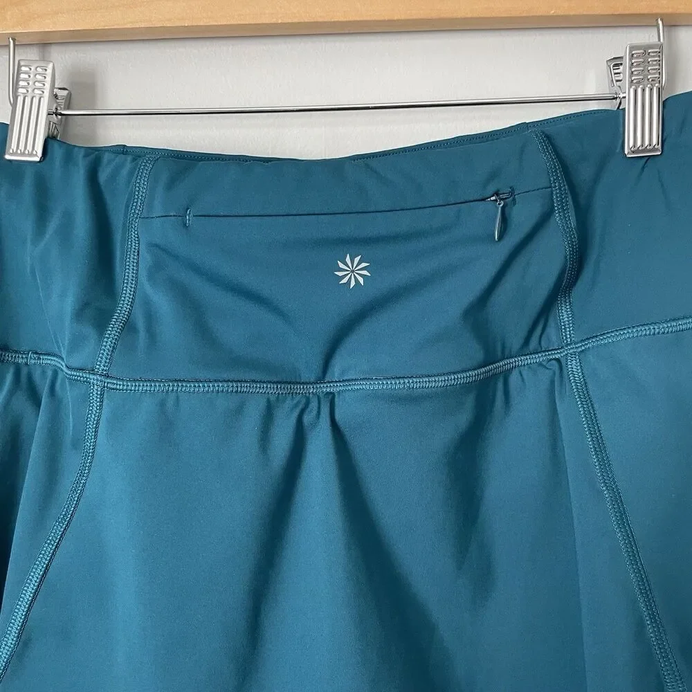 Athleta Momentum Skirt Skort Costal Teal Size Women's XS Ruffle Tennis Athletic